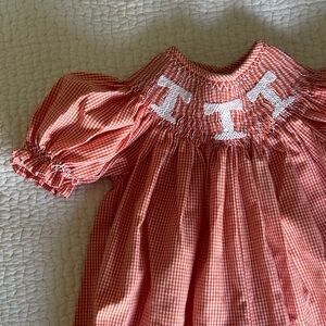 Texas or Tennessee Smocked Classic Gingham Game Day Toddler Outfit Size 18 Month
